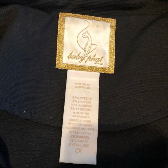 Baby Phat black zip button front jacket size 2X - Picture 8 of 16